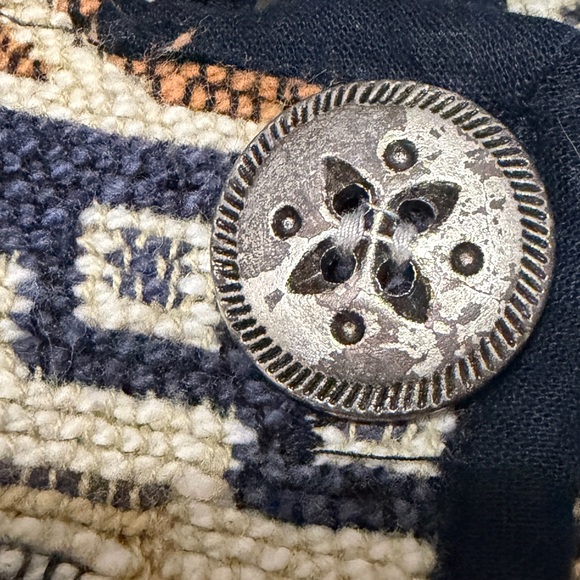 VTG 90s Jane Ashley Woman Tapestry Jacket 2X Blue Aztec Southwest Boho Boxy Coat - Picture 11 of 11